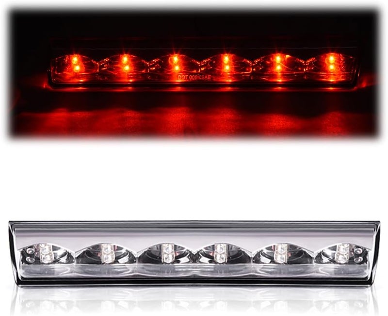 GPLUS LED Third 3rd Brake Light Compatible with Leer, ARE, Century, Jason and Astro AT-LED-36R, AT-LED-36R-01 Clear Lens Chrome Housing Tercera Luz De Freno - Image 1